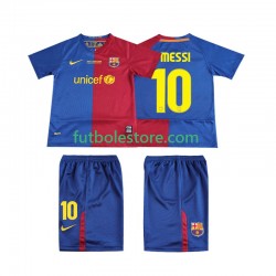 Primera Equipación del FC Barcelona Lionel Messi 10 Retro Champions League 2008 2009 Manga Corta para Niño (Camiseta y pantalón)
