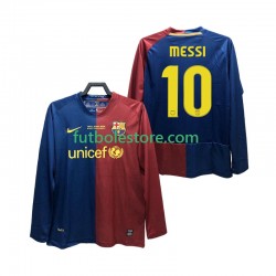 Primera Equipación del FC Barcelona Lionel Messi 10 Retro Champions League 2008 2009 ML para Hombre