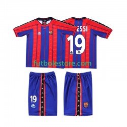 Primera Equipación del FC Barcelona Lionel Messi 19 Retro 1997 1998 Manga Corta para Niño (Camiseta y pantalón)