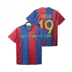 Primera Equipación del FC Barcelona Lionel Messi 19 Retro 2006 2007 Manga Corta para Hombre