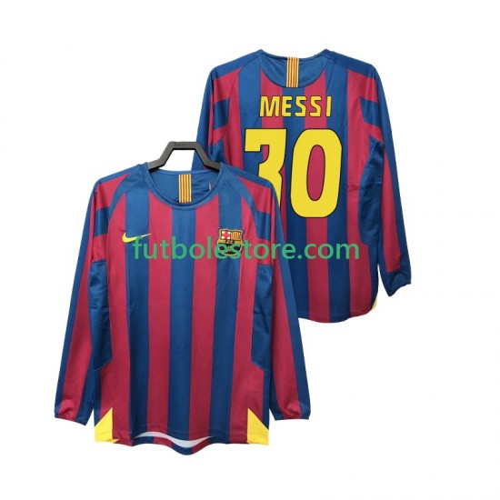 Primera Equipación del FC Barcelona Lionel Messi 30 Retro 2005 2006 ML para Hombre Primera Equipación del FC Barcelona Lionel Messi 30 Retro 2005 2006 ML para Hombre