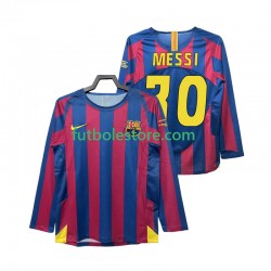 Primera Equipación del FC Barcelona Lionel Messi 30 Retro Champions League 2005 2006 ML para Hombre