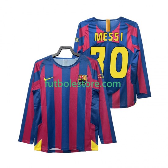 Primera Equipación del FC Barcelona Lionel Messi 30 Retro Champions League 2005 2006 ML para Hombre Primera Equipación del FC Barcelona Lionel Messi 30 Retro Champions League 2005 2006 ML para Hombre