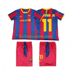 Primera Equipación del FC Barcelona Neymar JR 11 Retro 2010 2011 Manga Corta para Niño (Camiseta y pantalón)