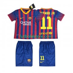 Primera Equipación del FC Barcelona Neymar JR 11 Retro 2013 2014 Manga Corta para Niño (Camiseta y pantalón)