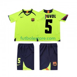 Segunda Equipación del FC Barcelona PUVDL 5 Retro 2005 2006 Manga Corta para Niño (Camiseta y pantalón)