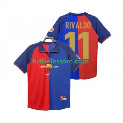 Primera Equipación del FC Barcelona RIVALDO 11 Retro 1990 2000 Manga Corta para Hombre