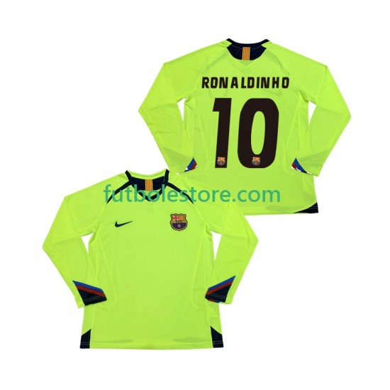 Segunda Equipación del FC Barcelona RONALDINHO 10 Retro 2005 2006 ML para Hombre