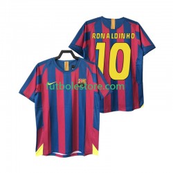 Primera Equipación del FC Barcelona RONALDINHO 10 Retro 2005 2006 Manga Corta para Hombre