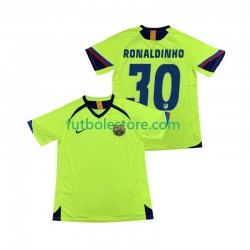 Segunda Equipación del FC Barcelona RONALDINHO 30 Retro 2005 2006 Manga Corta para Hombre