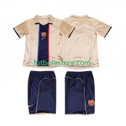 Segunda Equipación del FC Barcelona Retro 2001 2002 Manga Corta para Niño (Camiseta y pantalón)