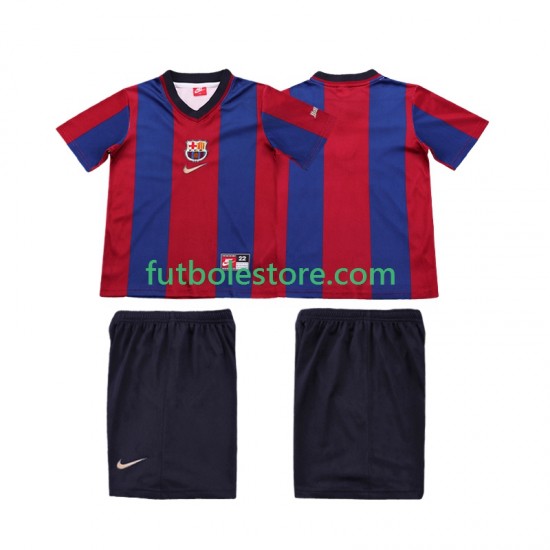 Primera Equipación del FC Barcelona Retro 1998 1999 Manga Corta para Niño (Camiseta y pantalón) Primera Equipación del FC Barcelona Retro 1998 1999 Manga Corta para Niño (Camiseta y pantalón)
