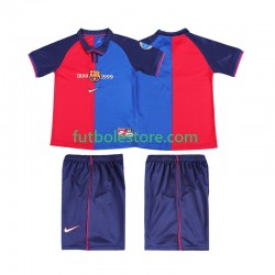 Primera Equipación del FC Barcelona Retro 1999 2000 Manga Corta para Niño (Camiseta y pantalón)