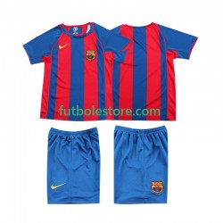 Primera Equipación del FC Barcelona Retro 2004 2005 Manga Corta para Niño (Camiseta y pantalón)