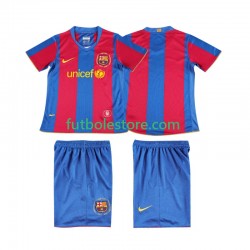 Primera Equipación del FC Barcelona Retro 2007 2008 Manga Corta para Niño (Camiseta y pantalón)
