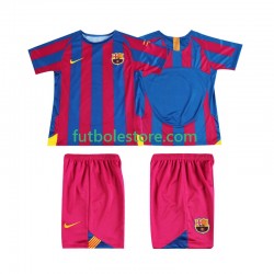 Primera Equipación del FC Barcelona Retro Champions League 2005 2006 Manga Corta para Niño (Camiseta y pantalón)