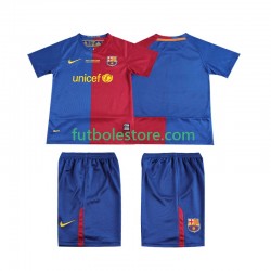 Primera Equipación del FC Barcelona Retro Champions League 2008 2009 Manga Corta para Niño (Camiseta y pantalón)
