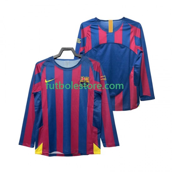 Primera Equipación del FC Barcelona Retro Champions League 2005 2006 ML para Hombre Primera Equipación del FC Barcelona Retro Champions League 2005 2006 ML para Hombre