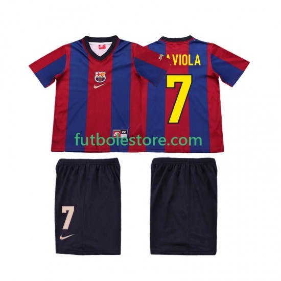 Primera Equipación del FC Barcelona SAVIOLA 7 Retro 1998 1999 Manga Corta para Niño (Camiseta y pantalón) Primera Equipación del FC Barcelona SAVIOLA 7 Retro 1998 1999 Manga Corta para Niño (Camiseta y pantalón)