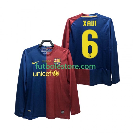 Primera Equipación del FC Barcelona XAVI 6 Retro Champions League 2008 2009 ML para Hombre Primera Equipación del FC Barcelona XAVI 6 Retro Champions League 2008 2009 ML para Hombre
