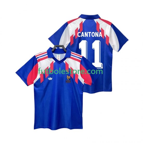 Primera Equipación del Francia CANTONA 11 Retro 1990 Manga Corta para Hombre Primera Equipación del Francia CANTONA 11 Retro 1990 Manga Corta para Hombre