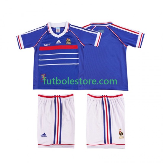 Primera Equipación del Francia Retro 1998 Manga Corta para Niño (Camiseta y pantalón) Primera Equipación del Francia Retro 1998 Manga Corta para Niño (Camiseta y pantalón)