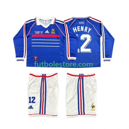 Primera Equipación del Francia Henry 12 Retro 1998 ML para Niño (Camiseta y pantalón) Primera Equipación del Francia Henry 12 Retro 1998 ML para Niño (Camiseta y pantalón)