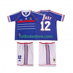 Primera Equipación del Francia Henry 12 Retro 1998 Manga Corta para Niño (Camiseta y pantalón)
