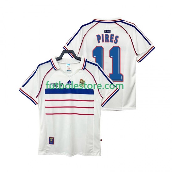Segunda Equipación del Francia PIRES 11 Retro 1998 Manga Corta para Hombre Segunda Equipación del Francia PIRES 11 Retro 1998 Manga Corta para Hombre