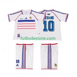 Segunda Equipación del Francia ZIDANE 10 Retro 1998 Manga Corta para Niño (Camiseta y pantalón)