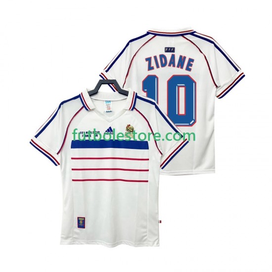 Segunda Equipación del Francia ZIDANE 10 Retro 1998 Manga Corta para Hombre