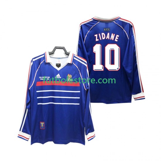 Primera Equipación del Francia ZIDANE 10 Retro 1998 ML para Hombre Primera Equipación del Francia ZIDANE 10 Retro 1998 ML para Hombre