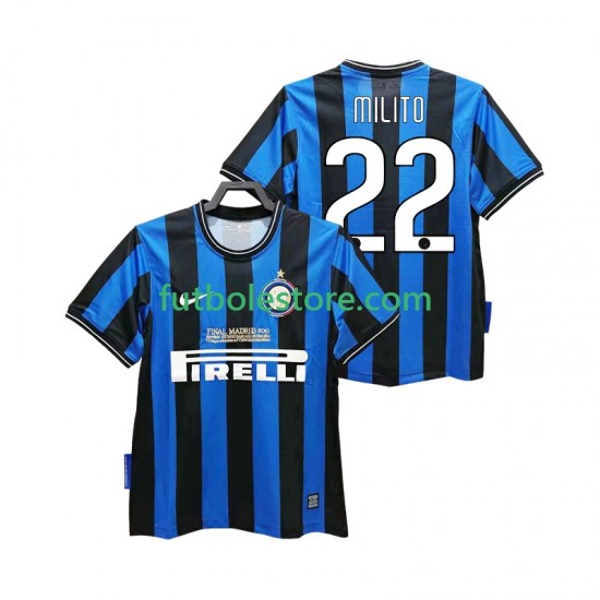 Primera Equipación del Inter Milan MILITO 22 Retro 2009 2010 Manga Corta para Hombre Primera Equipación del Inter Milan MILITO 22 Retro 2009 2010 Manga Corta para Hombre