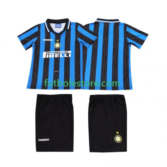Primera Equipación del Inter Milan Retro 1997 1998 Manga Corta para Niño (Camiseta y pantalón) Primera Equipación del Inter Milan Retro 1997 1998 Manga Corta para Niño (Camiseta y pantalón)