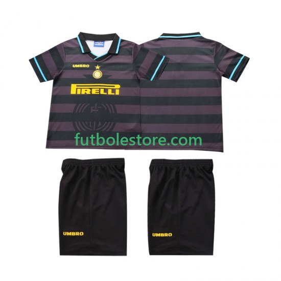 Tercera Equipación del Inter Milan Retro 1997 1998 Manga Corta para Niño (Camiseta y pantalón) Tercera Equipación del Inter Milan Retro 1997 1998 Manga Corta para Niño (Camiseta y pantalón)