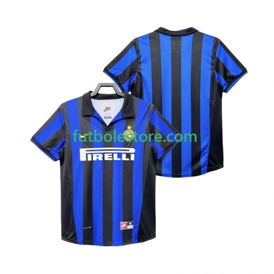 Primera Equipación del Inter Milan Retro 1998 1999 Manga Corta para Hombre Primera Equipación del Inter Milan Retro 1998 1999 Manga Corta para Hombre