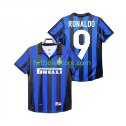 Primera Equipación del Inter Milan Roanldo 9 Retro 1998 1999 Manga Corta para Hombre