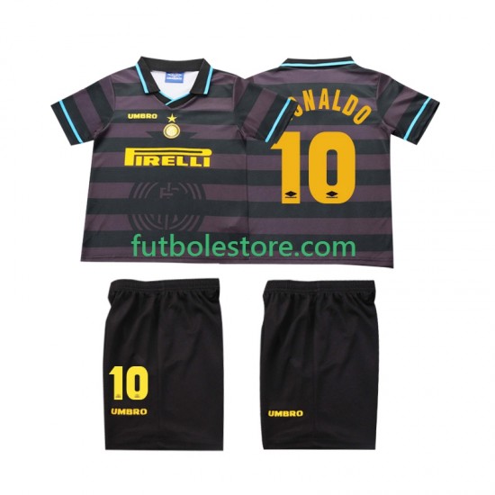 Tercera Equipación del Inter Milan Ronaldo 10 Retro 1997 1998 Manga Corta para Niño (Camiseta y pantalón) Tercera Equipación del Inter Milan Ronaldo 10 Retro 1997 1998 Manga Corta para Niño (Camiseta y pantalón)