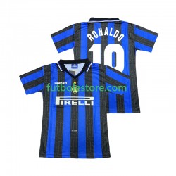 Primera Equipación del Inter Milan Ronaldo 10 Retro 1997 1998 Manga Corta para Hombre