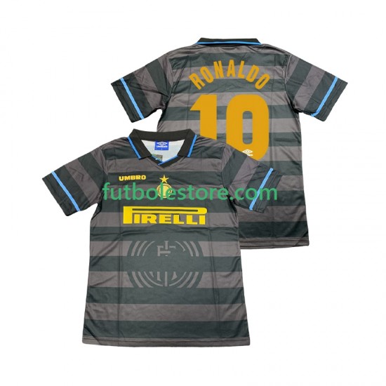 Tercera Equipación del Inter Milan Ronaldo 10 Retro 1997 1998 Manga Corta para Hombre Tercera Equipación del Inter Milan Ronaldo 10 Retro 1997 1998 Manga Corta para Hombre