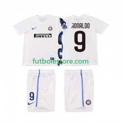 Segunda Equipación del Inter Milan Ronaldo 9 Retro 2010 2011 Manga Corta para Niño (Camiseta y pantalón)