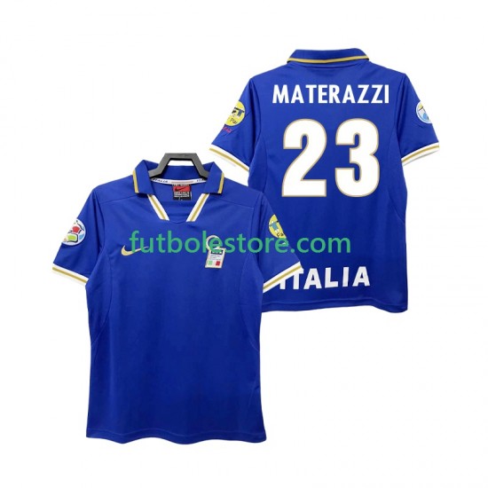 Primera Equipación del Italia MATERAZZI 23 Retro 1996 Manga Corta para Hombre Primera Equipación del Italia MATERAZZI 23 Retro 1996 Manga Corta para Hombre