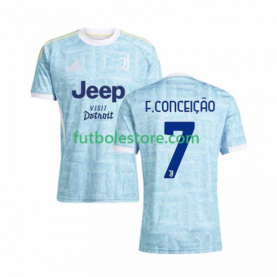 Segunda Equipación del Juventus Francisco Conceicao 7 2025-2026 Manga Corta para Hombre Segunda Equipación del Juventus Francisco Conceicao 7 2025-2026 Manga Corta para Hombre