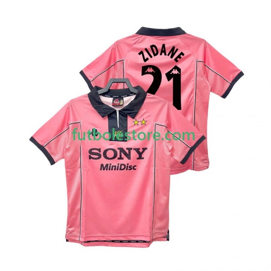 Segunda Equipación del Juventus ZIDANE 21 Retro 1997 1998 Manga Corta para Hombre