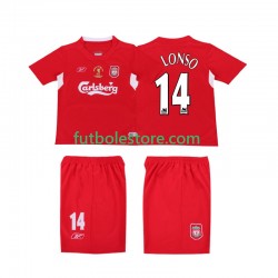 Primera Equipación del Liverpool ALONSO 14 Retro LWP 2004 2005 Manga Corta para Hombre