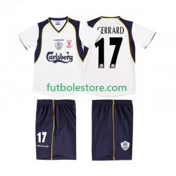 Segunda Equipación del Liverpool GERRARD 17 Retro LWP 2001 2002 Manga Corta para Hombre