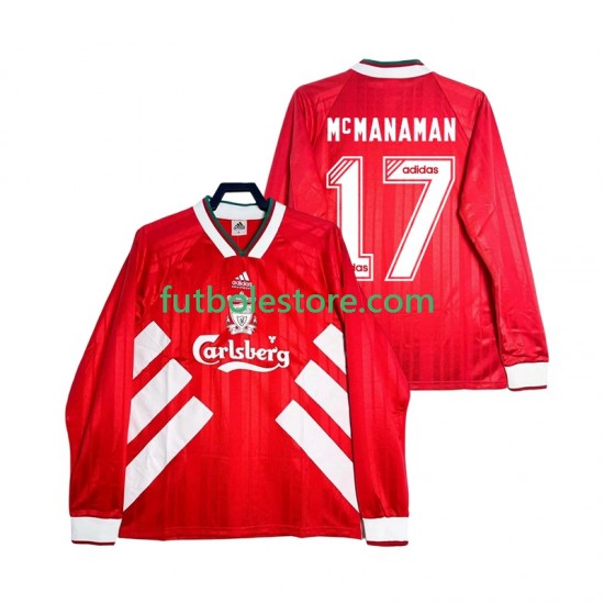 Primera Equipación del Liverpool MCMANAMAN 17 Retro 1993 1995 ML para Hombre Primera Equipación del Liverpool MCMANAMAN 17 Retro 1993 1995 ML para Hombre
