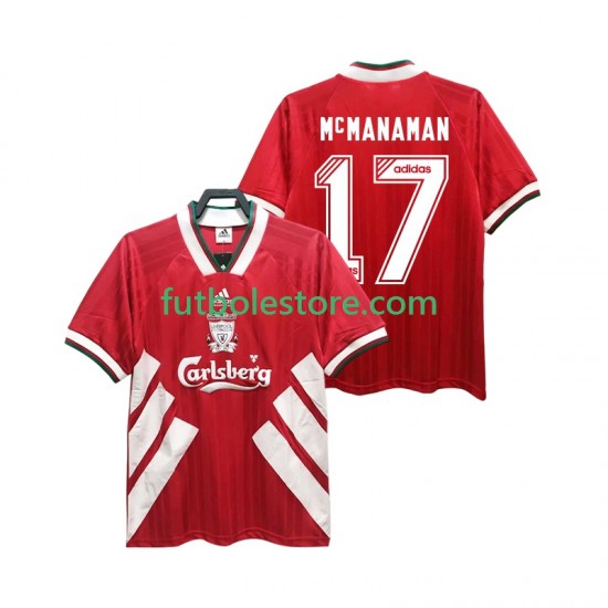 Primera Equipación del Liverpool MCMANAMAN 17 Retro 1993 1995 Manga Corta para Hombre Primera Equipación del Liverpool MCMANAMAN 17 Retro 1993 1995 Manga Corta para Hombre