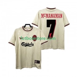 Segunda Equipación del Liverpool MCMANAMAN 7 Retro 1996 1997 Manga Corta para Hombre