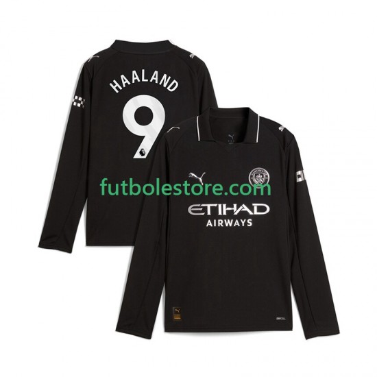 Segunda Equipación del Manchester City Erling Haaland 9 2025-2026 ML para Hombre Segunda Equipación del Manchester City Erling Haaland 9 2025-2026 ML para Hombre
